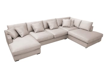 Rossita Lyx 5-sits Högervänd U-formad Extra djup Soffa med Divan och Schäslong i Sammet - Beige - Möbler - Soffa - Sammetssoffa