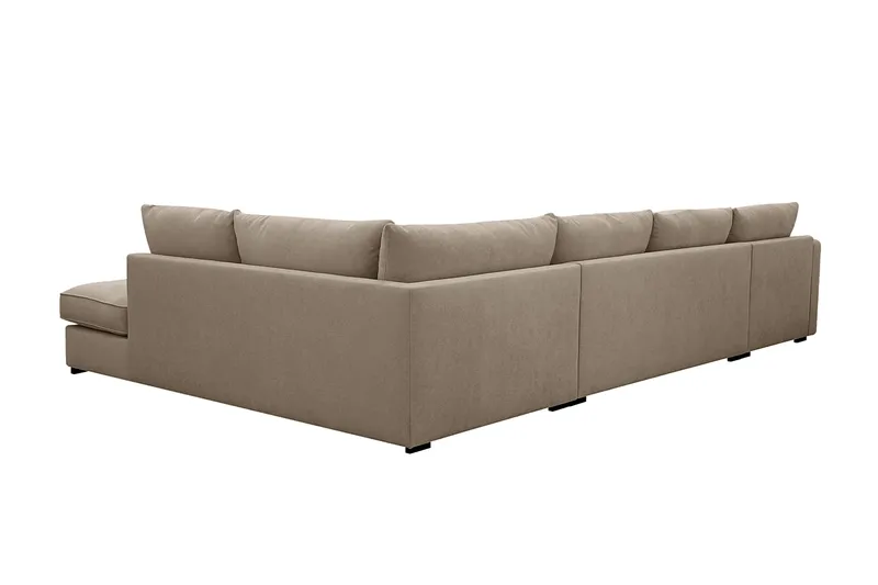 Rossita Lyx 5-sits Högervänd U-formad Extra djup Soffa med Divan och Schäslong i Tyg - Brun - Möbler - Soffa - U-soffa