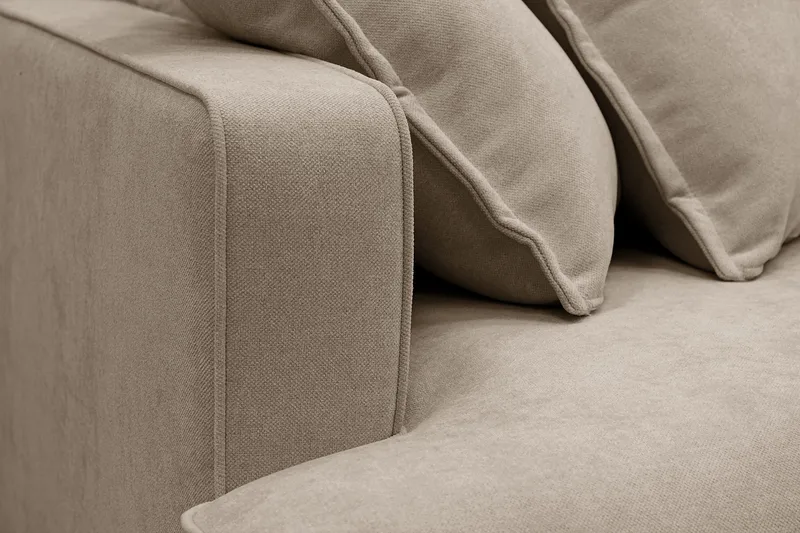 Rossita Lyx 5-sits Högervänd U-formad Extra djup Soffa med Divan och Schäslong i Tyg - Brun - Möbler - Soffa - U-soffa
