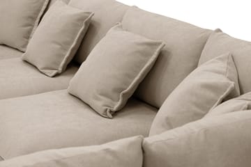 Rossita Lyx 5-sits Högervänd U-formad Extra djup Soffa med Divan och Schäslong i Tyg - Brun - Möbler - Soffa - U-soffa