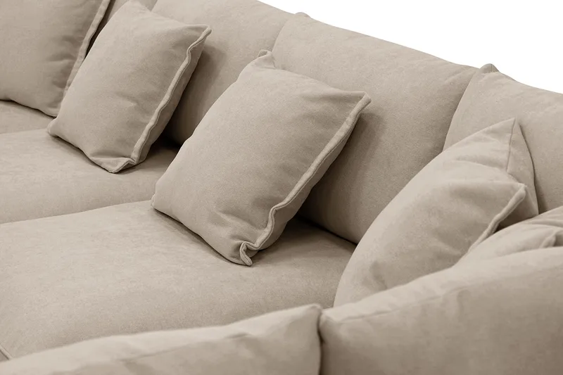 Rossita Lyx 5-sits Högervänd U-formad Extra djup Soffa med Divan och Schäslong i Tyg - Brun - Möbler - Soffa - U-soffa