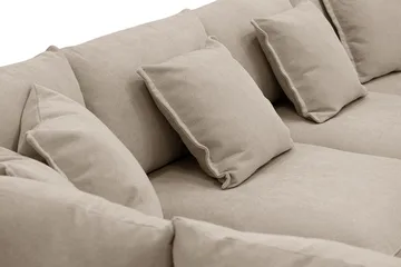 Rossita Lyx 5-sits Högervänd U-formad Extra djup Soffa med Divan och Schäslong i Tyg - Brun - Möbler - Soffa - U-soffa