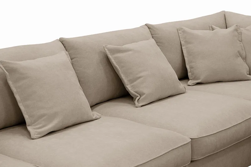 Rossita Lyx 5-sits Högervänd U-formad Extra djup Soffa med Divan och Schäslong i Tyg - Brun - Möbler - Soffa - U-soffa