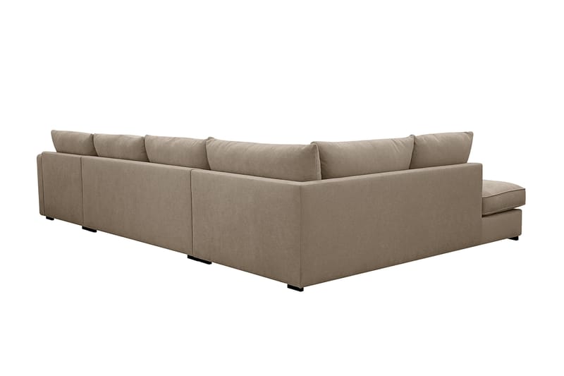 Rossita Lyx 5-sits Högervänd U-formad Extra djup Soffa med Divan och Schäslong i Tyg - Brun - Möbler - Soffa - U-soffa