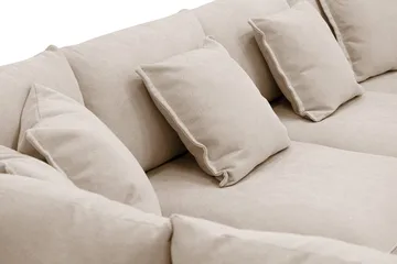 Rossita Lyx 5-sits Högervänd U-formad Extra djup Soffa med Divan och Schäslong i Tyg - Ljusbrun - Möbler - Soffa - U-soffa