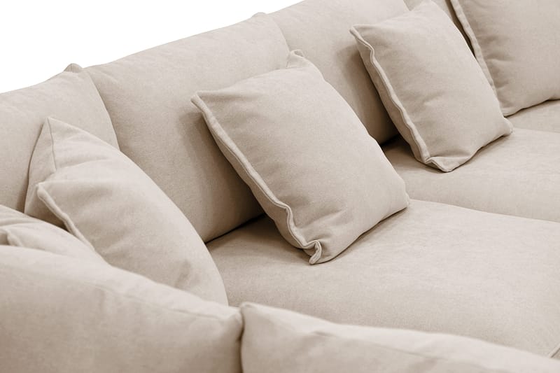 Rossita Lyx 5-sits Högervänd U-formad Extra djup Soffa med Divan och Schäslong i Tyg - Ljusbrun - Möbler - Soffa - U-soffa