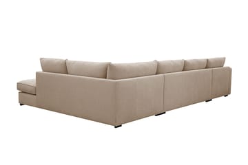 Rossita Lyx 5-sits Högervänd U-formad Extra djup Soffa med Divan och Schäslong i Tyg - Ljusbrun - Möbler - Soffa - U-soffa