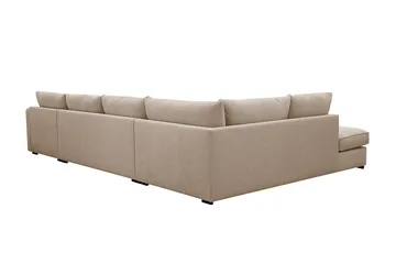 Rossita Lyx 5-sits Högervänd U-formad Extra djup Soffa med Divan och Schäslong i Tyg - Ljusbrun - Möbler - Soffa - U-soffa