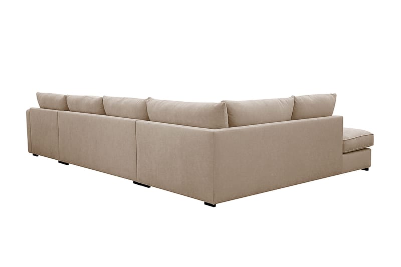 Rossita Lyx 5-sits Högervänd U-formad Extra djup Soffa med Divan och Schäslong i Tyg - Ljusbrun - Möbler - Soffa - U-soffa