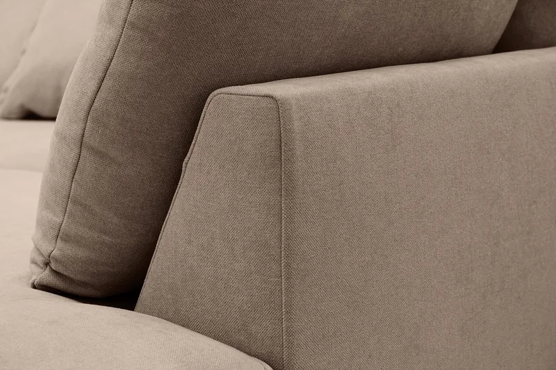 Rossita Lyx 5-sits Högervänd U-formad Extra djup Soffa med Divan och Schäslong i Tyg - Mörkbrun - Möbler - Soffa - U-soffa