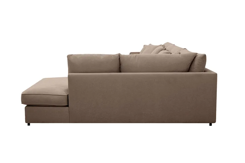 Rossita Lyx 5-sits Högervänd U-formad Extra djup Soffa med Divan och Schäslong i Tyg - Mörkbrun - Möbler - Soffa - U-soffa