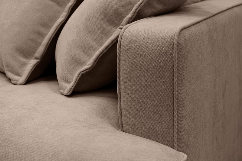 Rossita Lyx 5-sits Högervänd U-formad Extra djup Soffa med Divan och Schäslong i Tyg - Mörkbrun - Möbler - Soffa - U-soffa