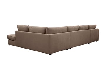 Rossita Lyx 5-sits Högervänd U-formad Extra djup Soffa med Divan och Schäslong i Tyg - Mörkbrun - Möbler - Soffa - U-soffa