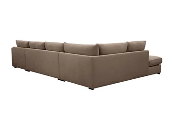 Rossita Lyx 5-sits Högervänd U-formad Extra djup Soffa med Divan och Schäslong i Tyg - Mörkbrun - Möbler - Soffa - U-soffa