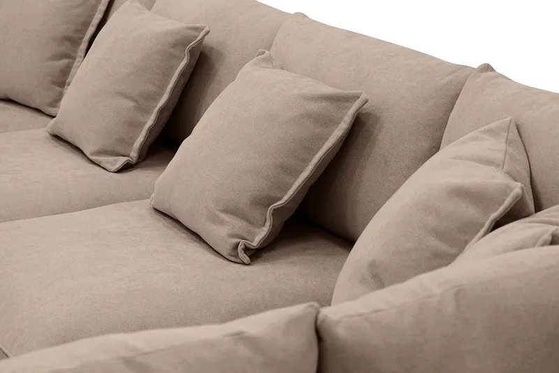 Rossita Lyx 5-sits Högervänd U-formad Extra djup Soffa med Divan och Schäslong i Tyg - Mörkbrun - Möbler - Soffa - U-soffa