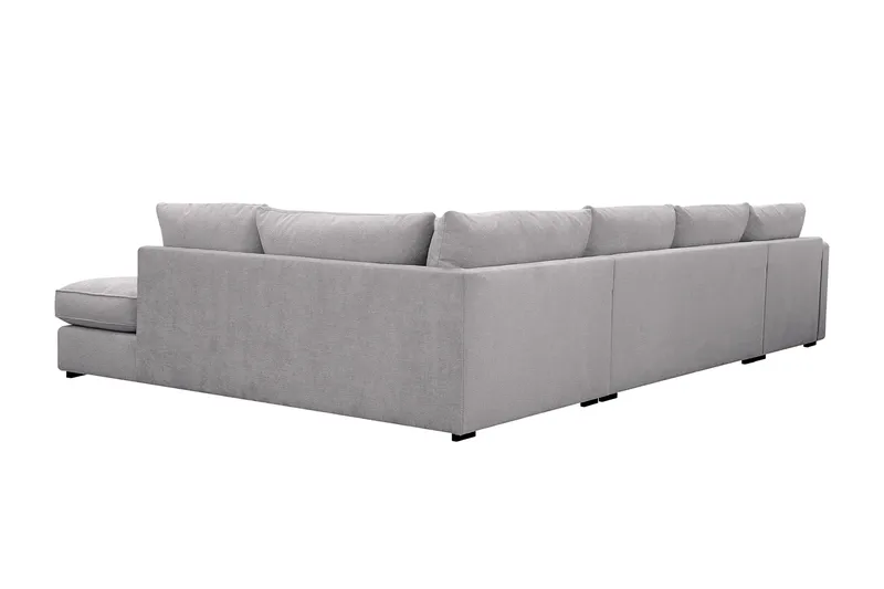 Rossita Lyx 5-sits Vänstervänd U-formad Extra djup Soffa med Divan och Schäslong i Chenille - Grå - Möbler - Soffa - U-soffa
