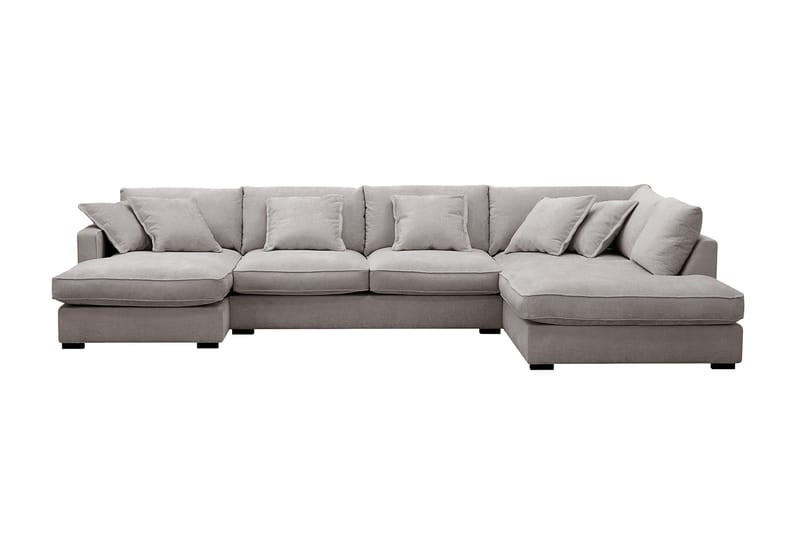 Rossita Lyx 5-sits Vänstervänd U-formad Extra djup Soffa med Divan och Schäslong i Chenille - Grå/Brun - Möbler - Soffa - U-soffa