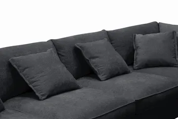 Rossita Lyx 5-sits Vänstervänd U-formad Extra djup Soffa med Divan och Schäslong i Chenille - Svart - Möbler - Soffa - U-soffa