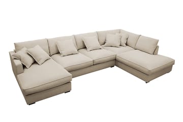 Rossita Lyx 5-sits Vänstervänd U-formad Extra djup Soffa med Divan och Schäslong i Manchester - Kräm - Möbler - Soffa - U-soffa