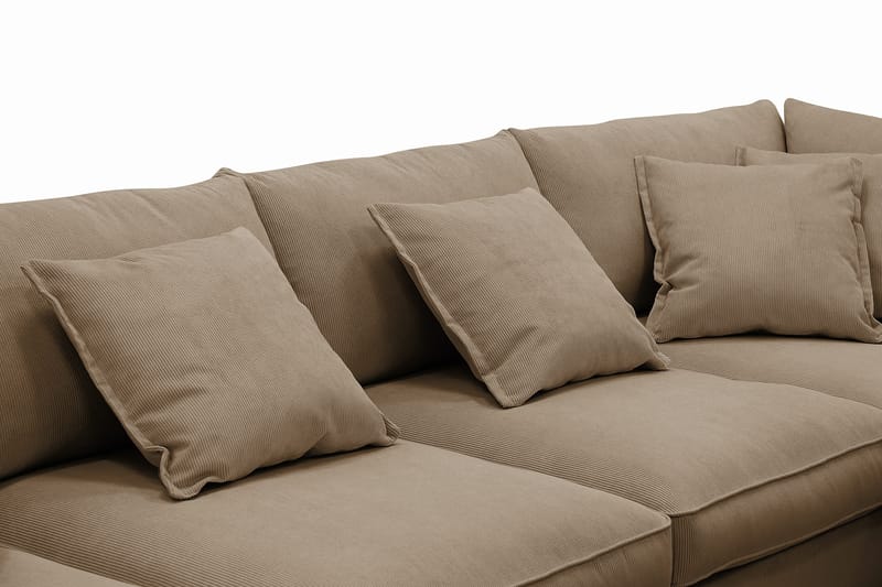 Rossita Lyx 5-sits Vänstervänd U-formad Extra djup Soffa med Divan och Schäslong i Manchester - Ljusbrun - Möbler - Soffa - U-soffa
