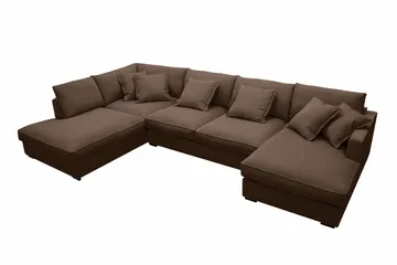 Rossita Lyx 5-sits Vänstervänd U-formad Extra djup Soffa med Divan och Schäslong i Manchester - Mörkbrun - Möbler - Soffa - U-soffa