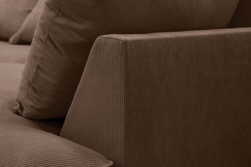Rossita Lyx 5-sits Vänstervänd U-formad Extra djup Soffa med Divan och Schäslong i Manchester - Mörkbrun - Möbler - Soffa - U-soffa