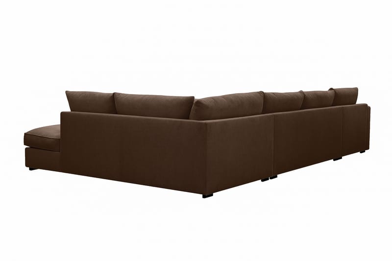 Rossita Lyx 5-sits Vänstervänd U-formad Extra djup Soffa med Divan och Schäslong i Manchester - Mörkbrun - Möbler - Soffa - U-soffa