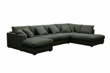 Rossita Lyx 5-sits Vänstervänd U-formad Extra djup Soffa med Divan och Schäslong i Manchester - Mörkgrön - Möbler - Soffa - U-soffa
