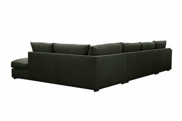 Rossita Lyx 5-sits Vänstervänd U-formad Extra djup Soffa med Divan och Schäslong i Manchester - Mörkgrön - Möbler - Soffa - U-soffa