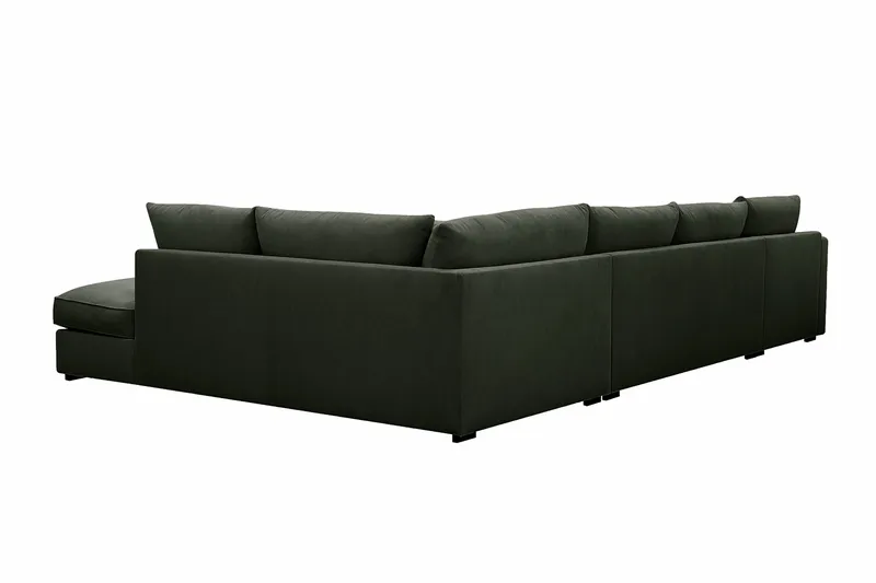Rossita Lyx 5-sits Vänstervänd U-formad Extra djup Soffa med Divan och Schäslong i Manchester - Mörkgrön - Möbler - Soffa - U-soffa