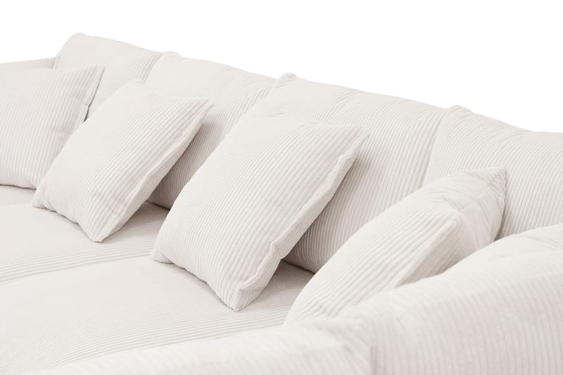 Rossita Lyx 5-sits Vänstervänd U-formad Extra djup Soffa med Divan och Schäslong i Manchester - Naturvit - Möbler - Soffa - U-soffa