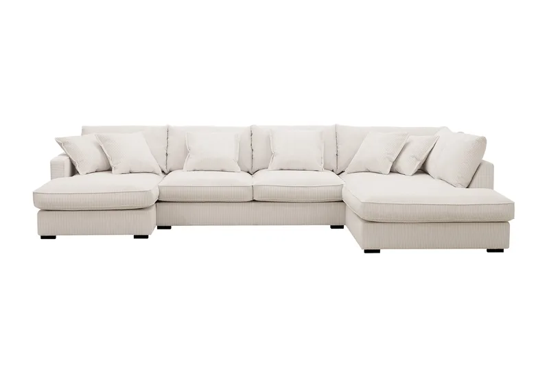 Rossita Lyx 5-sits Vänstervänd U-formad Extra djup Soffa med Divan och Schäslong i Manchester, Offwhite