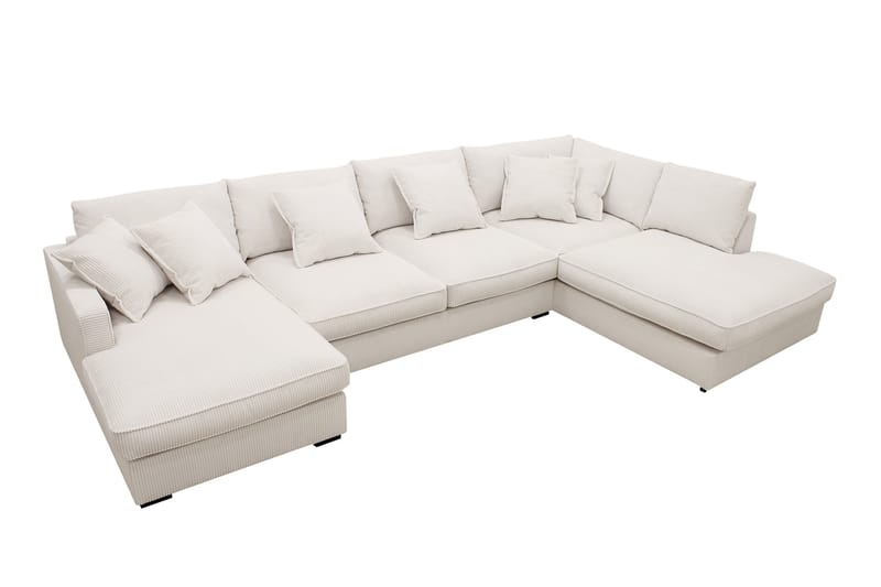 Rossita Lyx 5-sits Vänstervänd U-formad Extra djup Soffa med Divan och Schäslong i Manchester - Offwhite - Möbler - Soffa - U-soffa