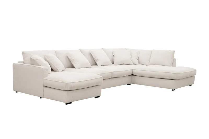 Rossita Lyx 5-sits Vänstervänd U-formad Extra djup Soffa med Divan och Schäslong i Manchester - Offwhite - Möbler - Soffa - U-soffa