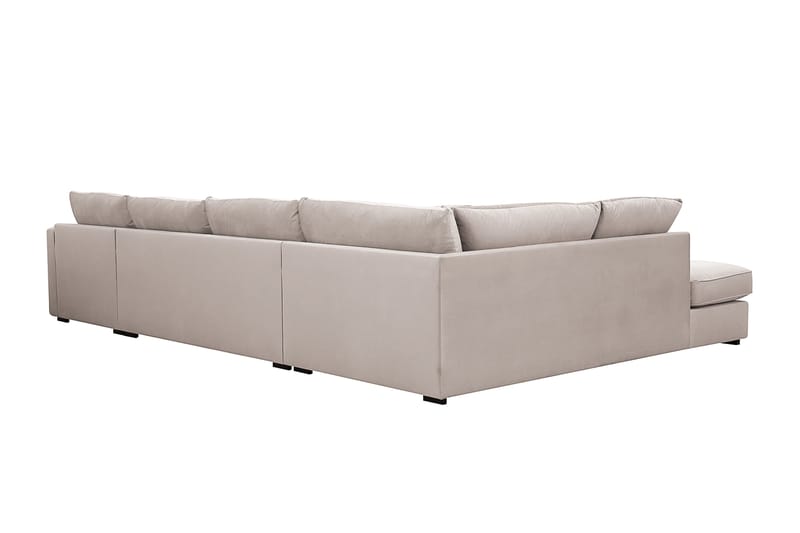 Rossita Lyx 5-sits Vänstervänd U-formad Extra djup Soffa med Divan och Schäslong i Sammet - Beige - Möbler - Soffa - Sammetssoffa