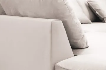 Rossita Lyx 5-sits Vänstervänd U-formad Extra djup Soffa med Divan och Schäslong i Sammet - Beige - Möbler - Soffa - Sammetssoffa