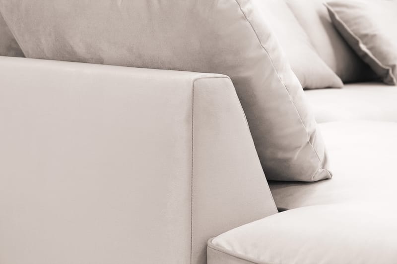 Rossita Lyx 5-sits Vänstervänd U-formad Extra djup Soffa med Divan och Schäslong i Sammet - Beige - Möbler - Soffa - Sammetssoffa