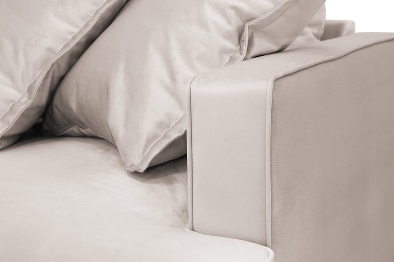 Rossita Lyx 5-sits Vänstervänd U-formad Extra djup Soffa med Divan och Schäslong i Sammet - Beige - Möbler - Soffa - Sammetssoffa