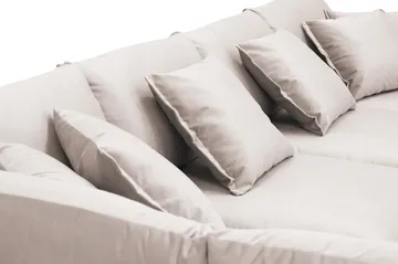 Rossita Lyx 5-sits Vänstervänd U-formad Extra djup Soffa med Divan och Schäslong i Sammet - Beige - Möbler - Soffa - Sammetssoffa