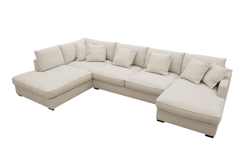 Rossita Lyx 5-sits Vänstervänd U-formad Extra djup Soffa med Divan och Schäslong i Tyg - Beige - Möbler - Soffa - U-soffa