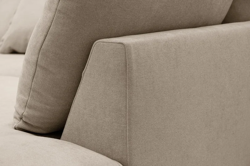 Rossita Lyx 5-sits Vänstervänd U-formad Extra djup Soffa med Divan och Schäslong i Tyg - Brun - Möbler - Soffa - U-soffa