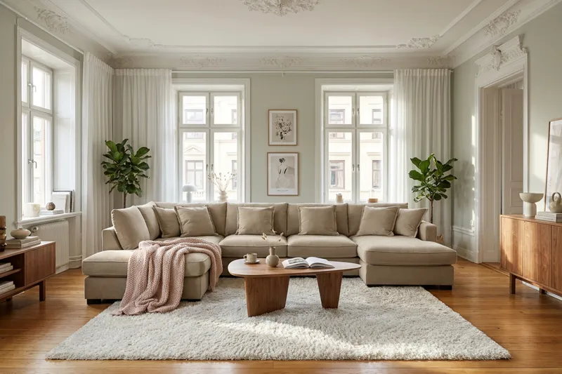 Rossita Lyx 5-sits Vänstervänd U-formad Extra djup Soffa med Divan och Schäslong i Tyg - Brun - Möbler - Soffa - U-soffa