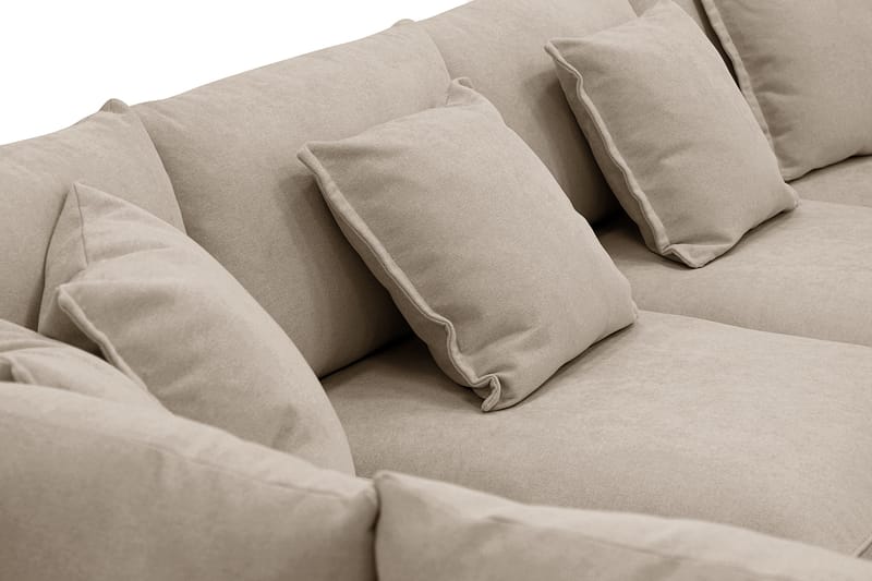Rossita Lyx 5-sits Vänstervänd U-formad Extra djup Soffa med Divan och Schäslong i Tyg - Brun - Möbler - Soffa - U-soffa