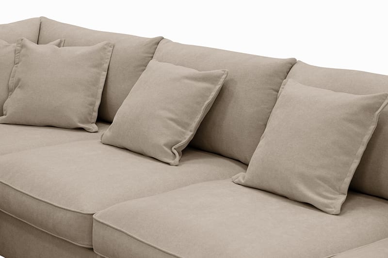 Rossita Lyx 5-sits Vänstervänd U-formad Extra djup Soffa med Divan och Schäslong i Tyg - Brun - Möbler - Soffa - U-soffa