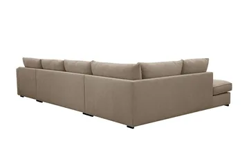 Rossita Lyx 5-sits Vänstervänd U-formad Extra djup Soffa med Divan och Schäslong i Tyg - Brun - Möbler - Soffa - U-soffa