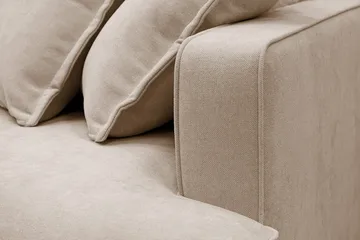 Rossita Lyx 5-sits Vänstervänd U-formad Extra djup Soffa med Divan och Schäslong i Tyg - Ljusbrun - Möbler - Soffa - U-soffa