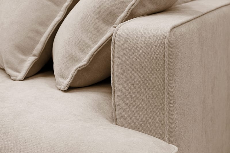 Rossita Lyx 5-sits Vänstervänd U-formad Extra djup Soffa med Divan och Schäslong i Tyg - Ljusbrun - Möbler - Soffa - U-soffa