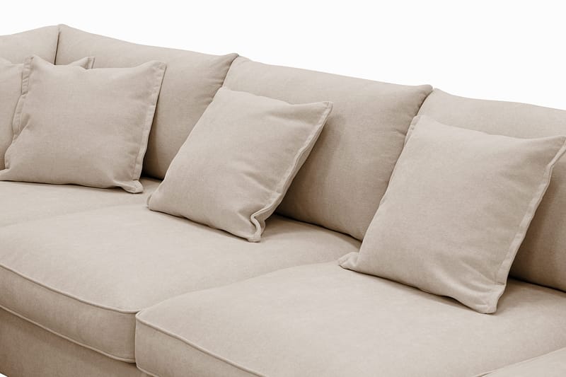 Rossita Lyx 5-sits Vänstervänd U-formad Extra djup Soffa med Divan och Schäslong i Tyg - Ljusbrun - Möbler - Soffa - U-soffa