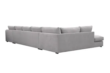 Rossita Lyx 6-sits Högervänd U-formad Extra djup Soffa med Divan och Schäslong i Chenille - Grå - Möbler - Soffa - U-soffa