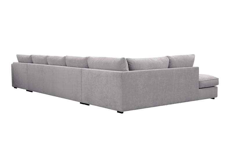 Rossita Lyx 6-sits Högervänd U-formad Extra djup Soffa med Divan och Schäslong i Chenille - Grå - Möbler - Soffa - U-soffa